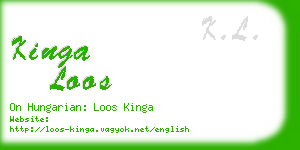 kinga loos business card